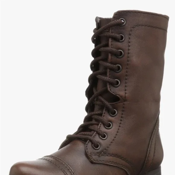 Steve Madden Women's Troopa Combat Boot, Brown Leather 6.5 NWT - Picture 3 of 4